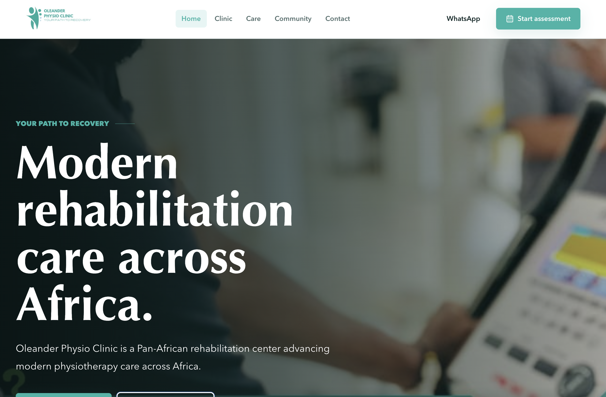 Oleander Physio Clinic website screenshot